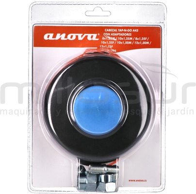 Cabezal desbrozadora universal Tap-N-Go Anova A-45 7 adaptadores